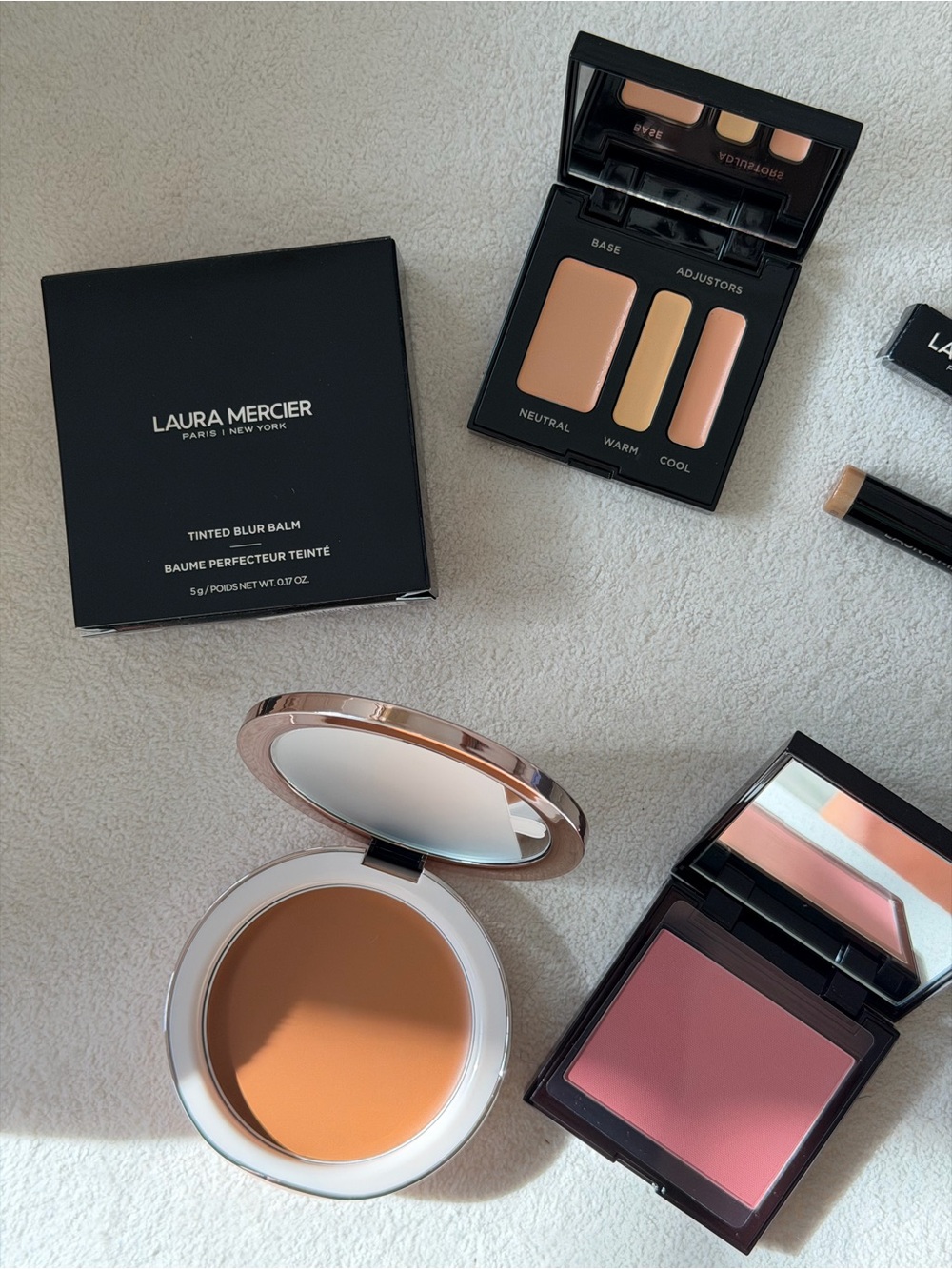 Laura Mercier Tinted Blur Balm x 2 & Face Palette & Blush & Caviar Stick